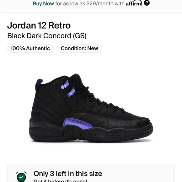Jordan 12 black concords size (7 in womens if you want more